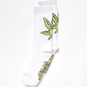 BNWT Afends - Coasting - Hemp Weed Socks White One Pack Men's/Unisex